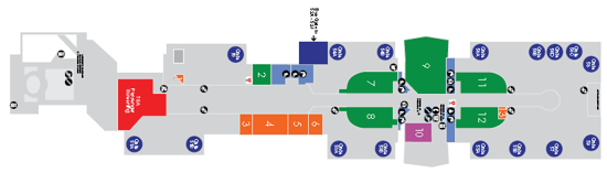 Terminal 5 map at LAX airport.