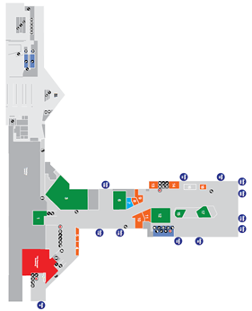 Terminal 1 map at LAX airport.