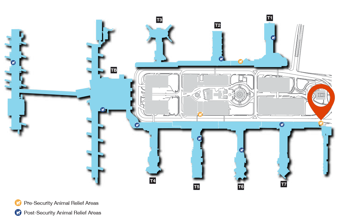 LAX Terminal 8 Animal Relief Map