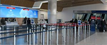 Ticket line at LAX airport in terminal 3.