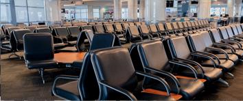 Waiting area at a gate in Terminal 6 at LAX airport.