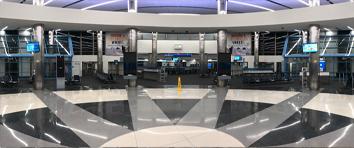 Terminal 7 lobby at LAX airport.